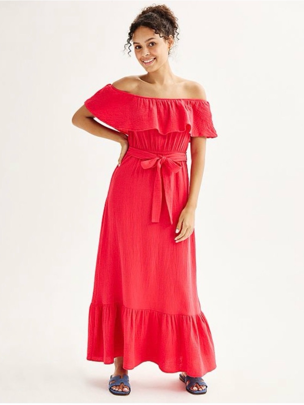 Almost Famous Off The Shoulder Maxi Dress